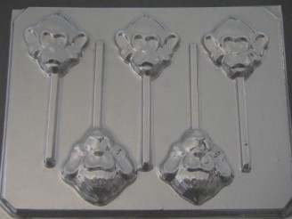 611 Monkey Face Chocolate or Hard Candy Lollipop Mold